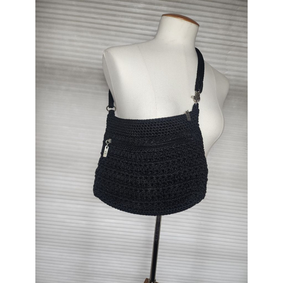 Women's The Sak Black Crochet Shoulder Bag One Size NWOT - Picture 1 of 4
